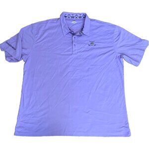Chuco Golf Polo Shirt Mens Size 3XL Lavender Short Sleeve Polyester Skull